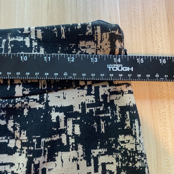 Grace Black Beige Abstract Print Pencil Skirt 4 Stretch Knit Office Workwear - Picture 7 of 7